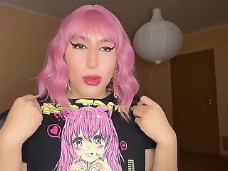 Cross-dressing sissy gets dominated and filled